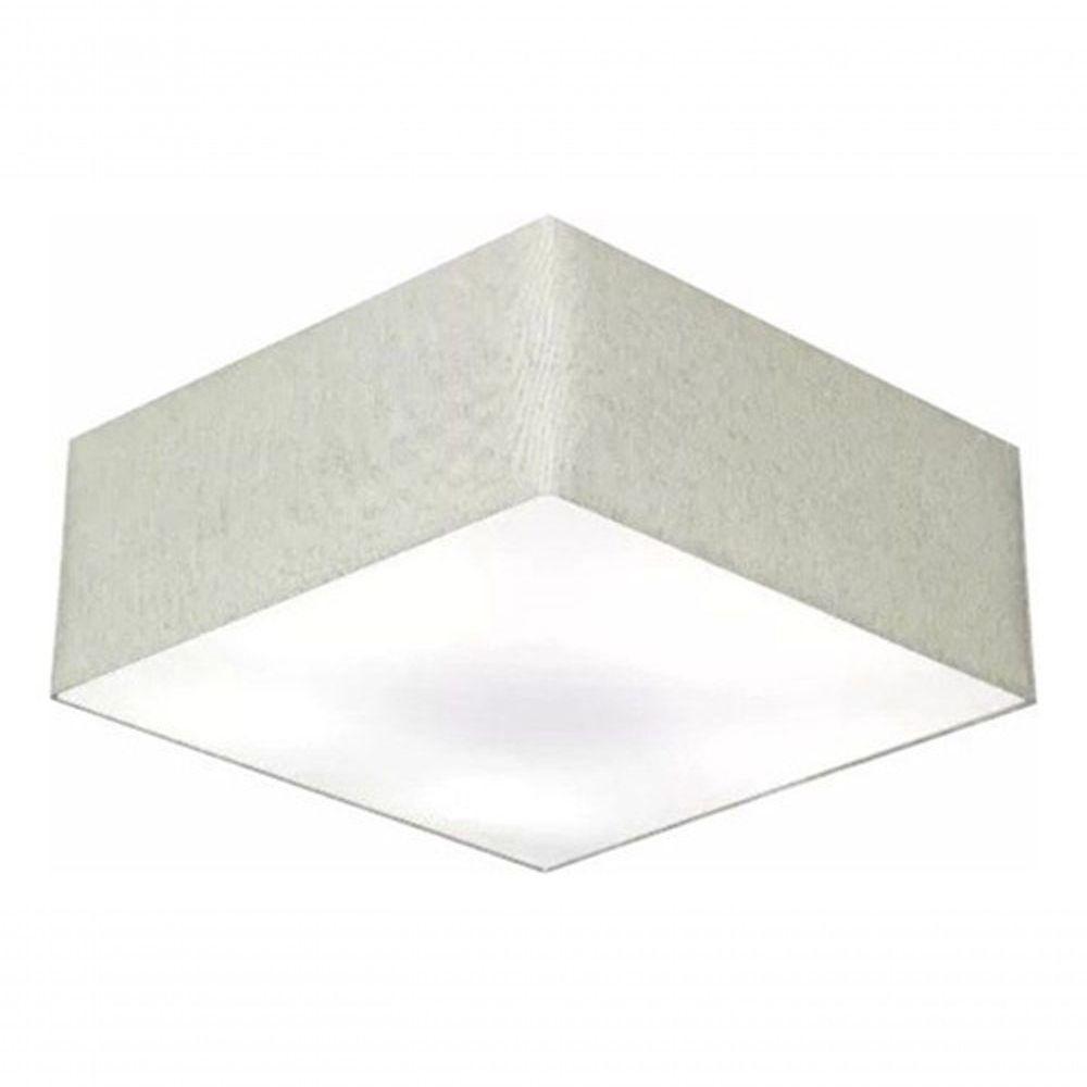 Plafon Quadrado Vivare Md-3050 Cúpula Em Tecido 12/40x40cm - Bivolt Rustico-cinza 127/220v - 4