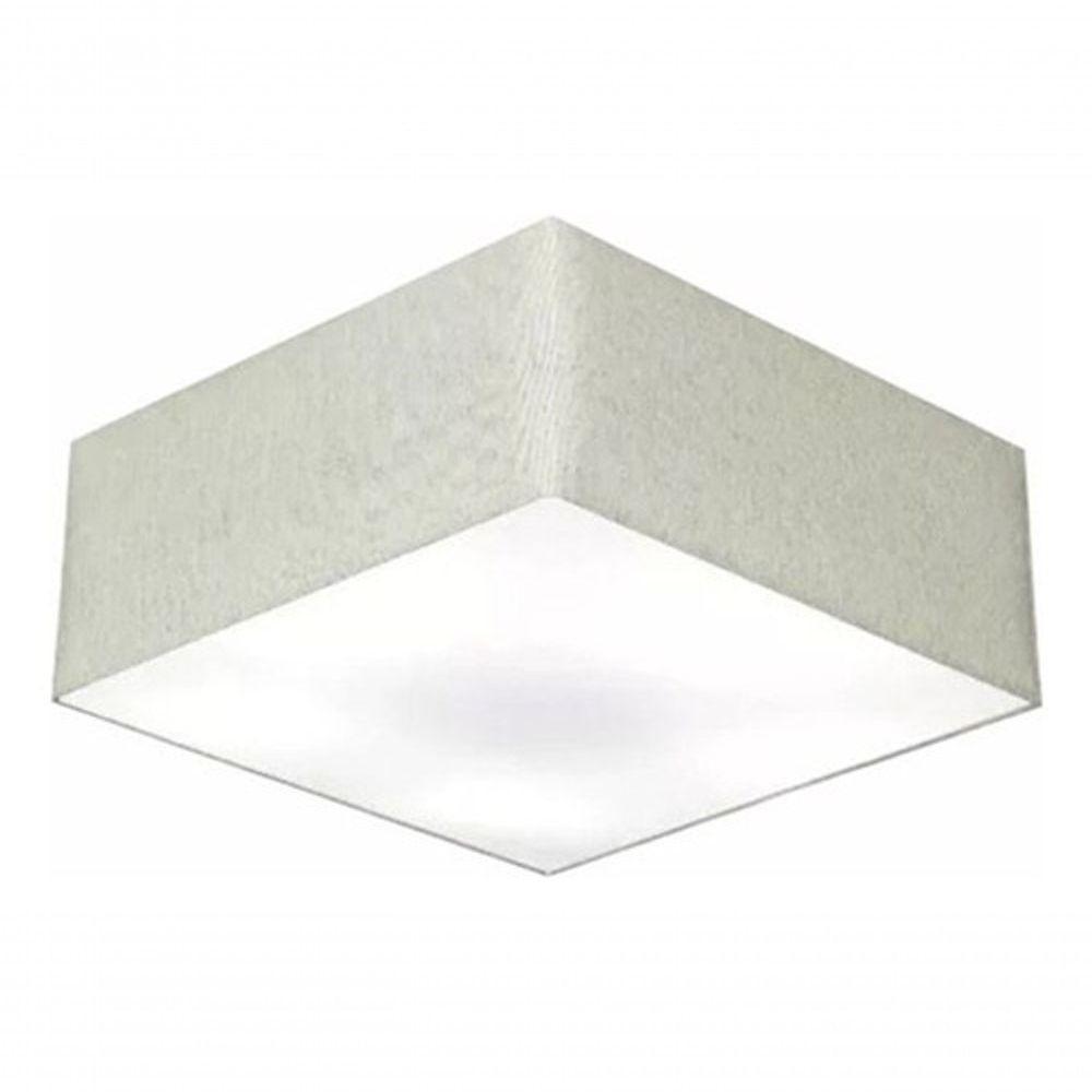Plafon Quadrado Vivare Md-3050 Cúpula Em Tecido 12/40x40cm - Bivolt Rustico-cinza 127/220v - 6