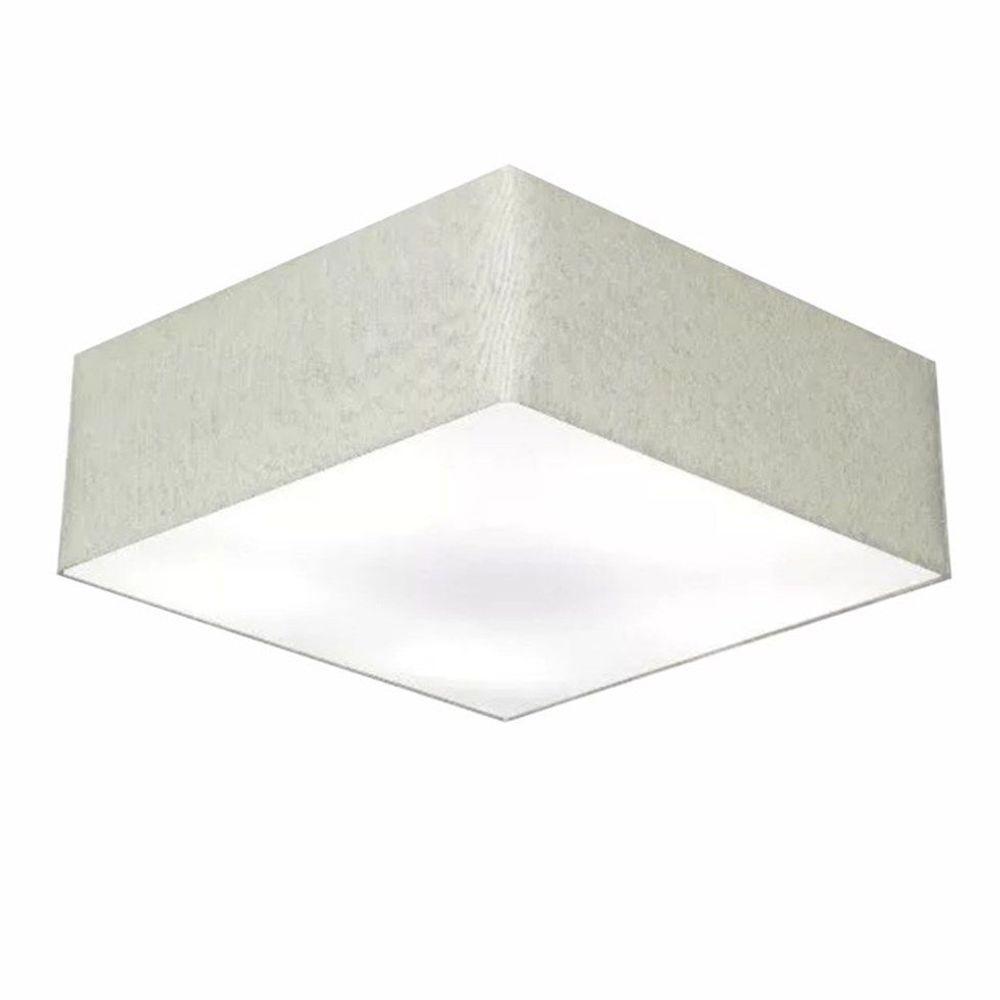 Plafon Quadrado Vivare Md-3051 Cúpula Em Tecido 15/45x45cm - Bivolt Rustico-cinza 127/220v - 1