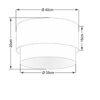 Plafon Duplo Cilíndrico Vivare Md-3045 Cúpula Em Tecido 40x35cm - Bivolt Café-branco 127/220v - 2