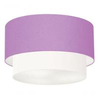 Plafon Duplo Cilíndrico Vivare Md-3045 Cúpula Tecido 40x35cm - Bivolt Lilás-branco 127/220v - 4