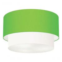 Plafon Duplo Cilíndrico Vivare Md-3045 Cúpula Tecido 40x35cm - Bivolt Verde-limão-branco 127/220v - 3