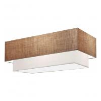 Plafon Duplo Retangular Vivare Md-3044 Cúpula Em Tecido 70x30cm X 60x25cm - Bivolt Palha-branco 127/220v - 3