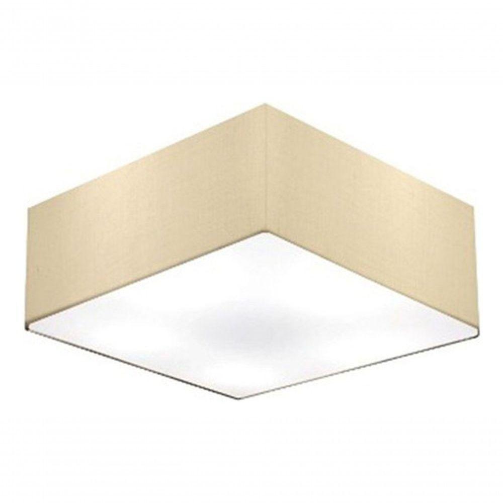 Plafon Quadrado Vivare Md-3050 Cúpula Em Tecido 12/40x40cm - Bivolt Algodão-crú 127/220v - 3