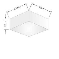 Plafon Quadrado Vivare Md-3050 Cúpula Em Tecido 12/40x40cm - Bivolt Algodão-crú 127/220v - 2