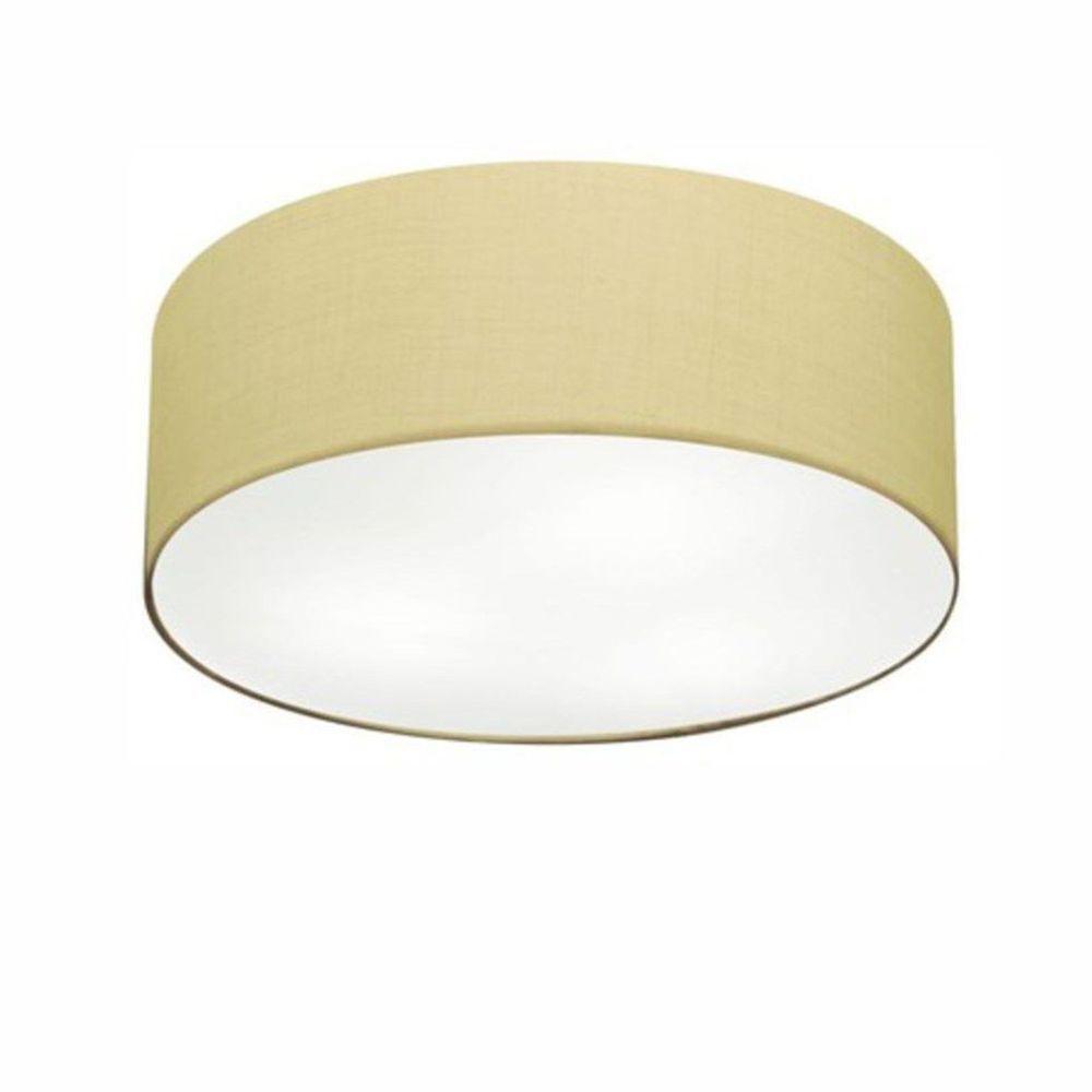 Plafon Cilíndrico Vivare Md-3047 Cúpula Em Tecido 45x15cm - Bivolt Algodão-crú 127/220v - 1