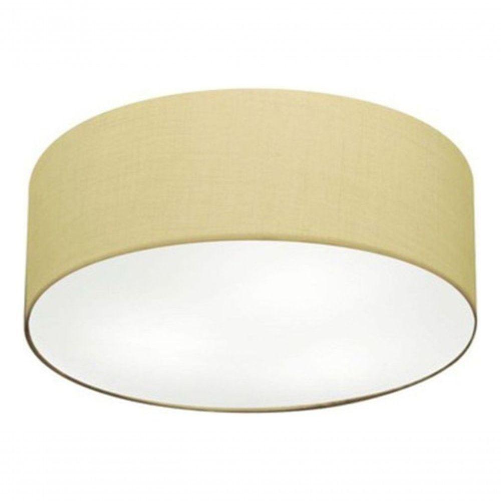 Plafon Cilíndrico Vivare Md-3047 Cúpula Em Tecido 45x15cm - Bivolt Algodão-crú 127/220v - 3