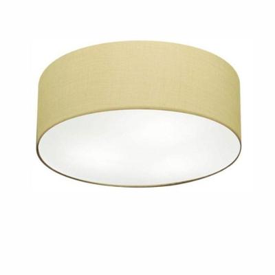 Plafon Cilíndrico Vivare Md-3047 Cúpula Em Tecido 45x15cm - Bivolt Algodão-crú 127/220v