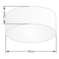 Plafon Cilíndrico Vivare Md-3047 Cúpula Em Tecido 45x15cm - Bivolt Algodão-crú 127/220v - 4