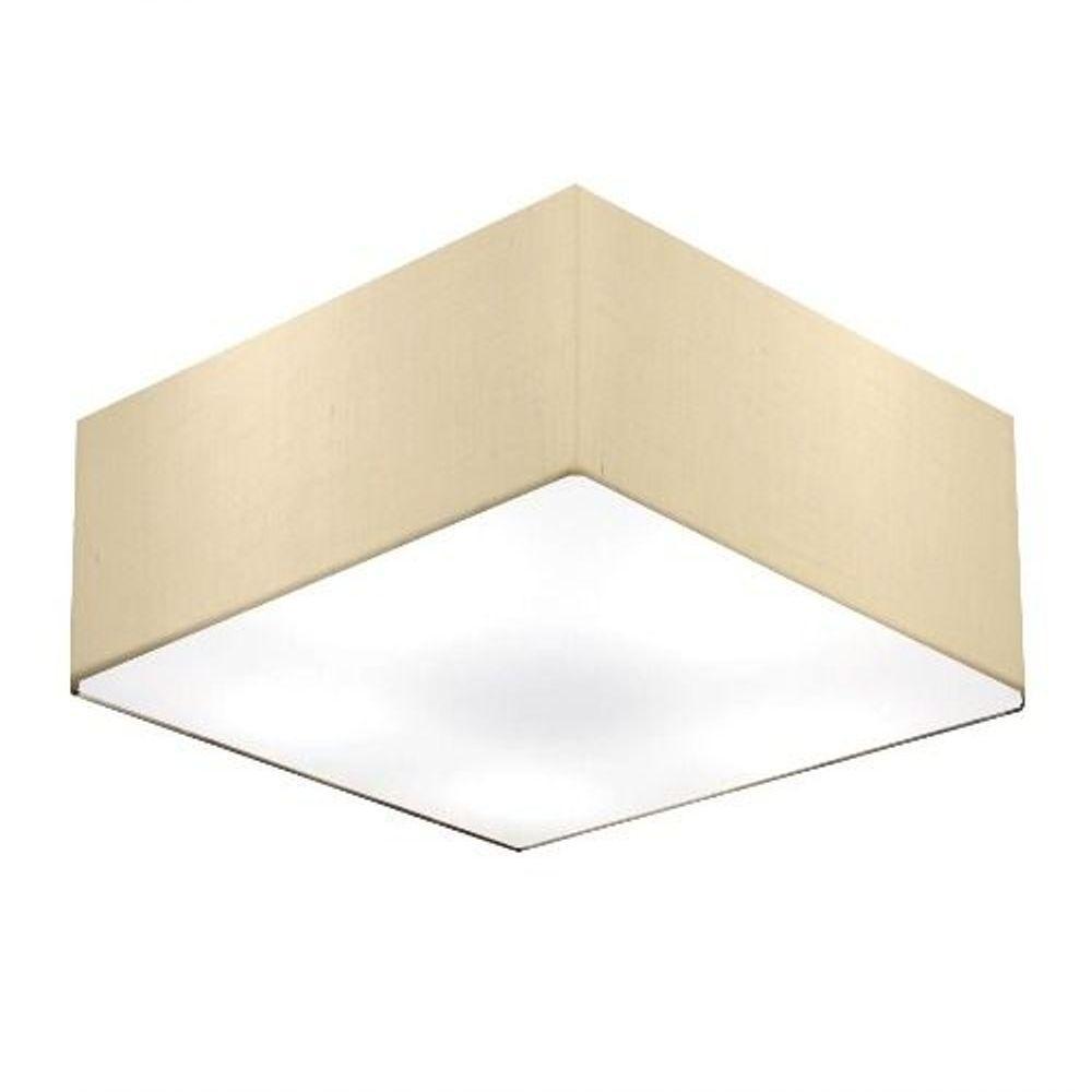 Plafon Quadrado Vivare Md-3053 Cúpula Em Tecido 21/60x60cm - Bivolt Algodão-crú 127/220v - 1