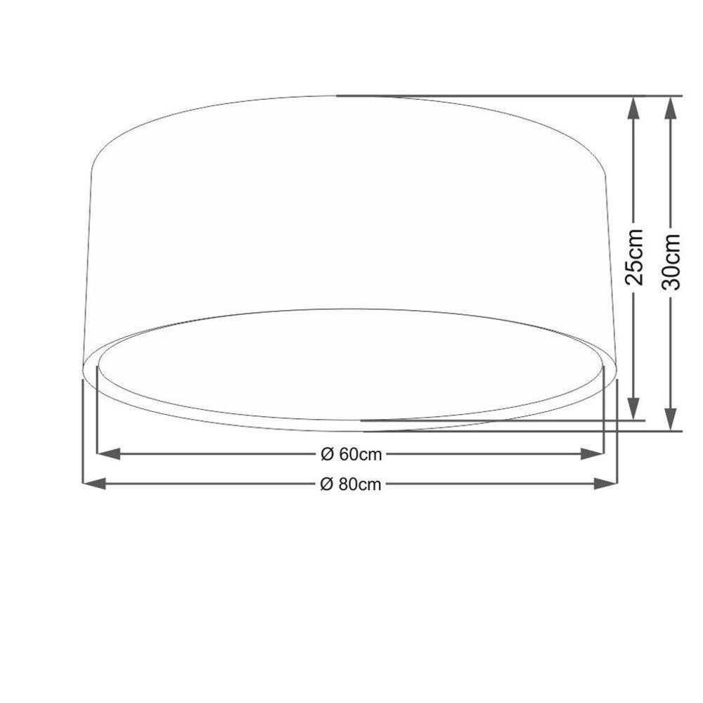 Plafon Cilíndrico Duplo Vivare Md-3038 Cúpula Em Tecido 80x30cm - Bivolt Azul-turquesa 127/220v - 3