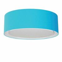 Plafon Cilíndrico Duplo Vivare Md-3038 Cúpula Em Tecido 80x30cm - Bivolt Azul-turquesa 127/220v - 1