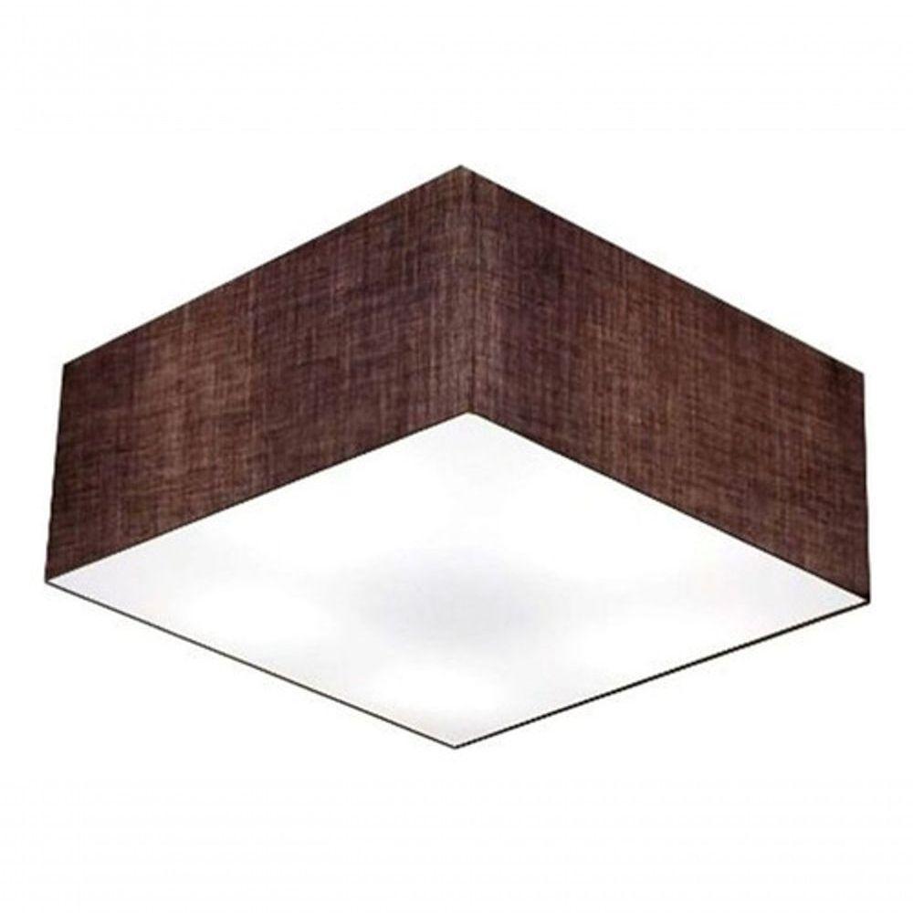 Plafon Quadrado Vivare Md-3053 Cúpula Em Tecido 21/60x60cm - Bivolt Café 127/220v - 3