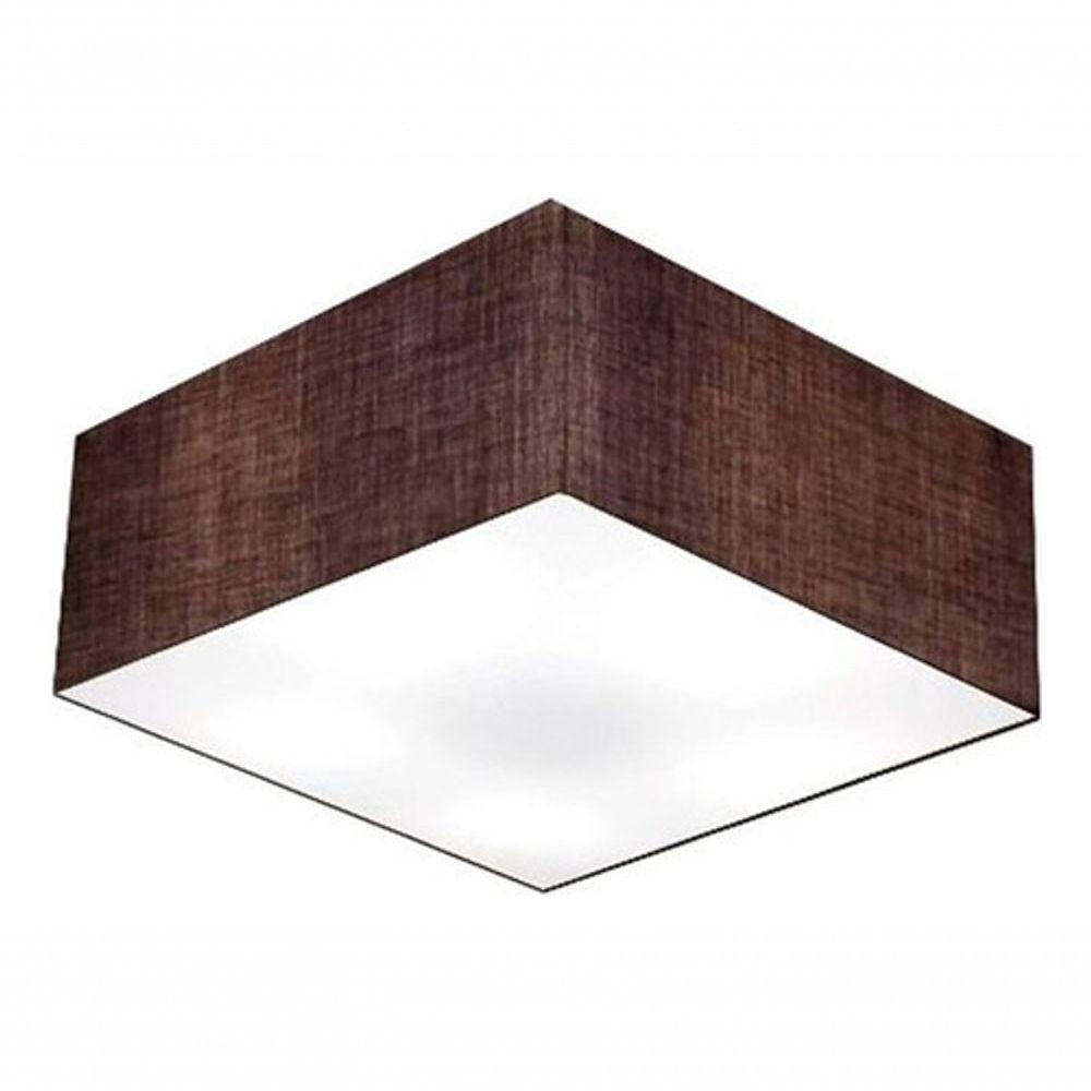Plafon Quadrado Vivare Md-3053 Cúpula Em Tecido 21/60x60cm - Bivolt Café 127/220v - 5