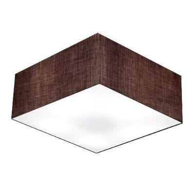 Plafon Quadrado Vivare Md-3053 Cúpula Em Tecido 21/60x60cm - Bivolt Café 127/220v