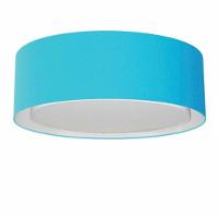 Plafon Cilíndrico Duplo Vivare Md-3037 Cúpula Em Tecido 60x25cm - Bivolt Azul-turquesa 127/220v - 1