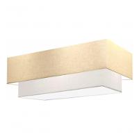 Plafon Duplo Retangular Vivare Md-3044 Cúpula Em Tecido 70x30cm X 60x25cm - Bivolt Algodão-crú-branco 127/220v - 3