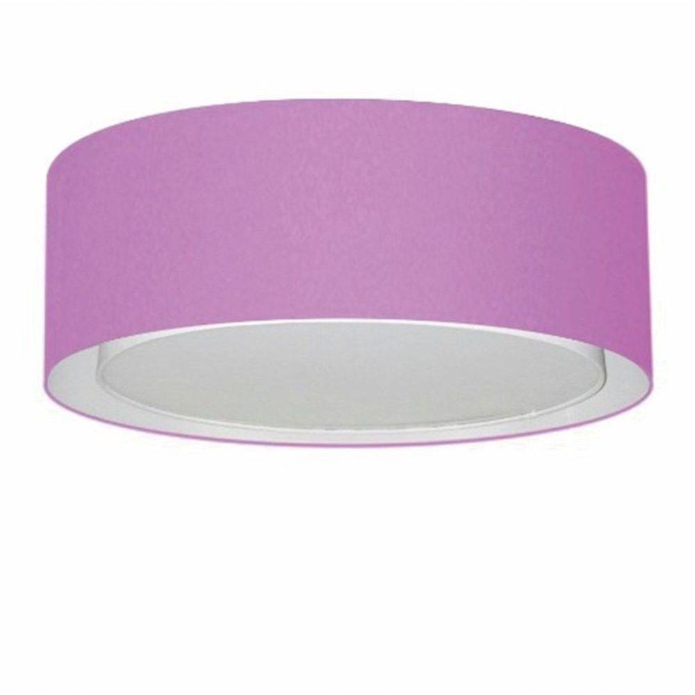 Plafon Cilíndrico Duplo Vivare Md-3038 Cúpula Em Tecido 80x30cm - Bivolt Lilás 127/220v - 1