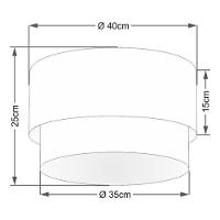 Plafon Duplo Cilíndrico Vivare Md-3045 Cúpula Em Tecido 40x35cm - Bivolt Preto-palha 127/220v - 2