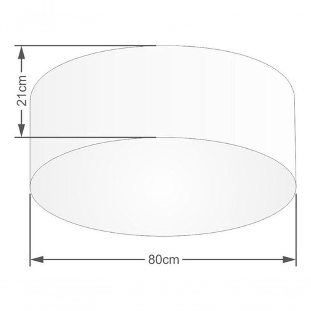 Plafon Cilíndrico Vivare Md-3055 Cúpula Em Tecido 80x21cm - Bivolt Linho Bege 127/220v - 3