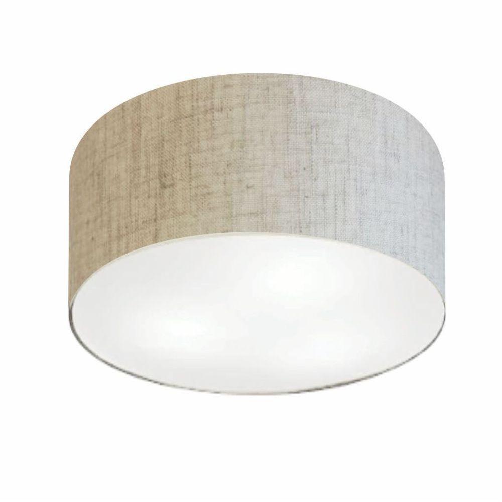 Plafon Cilíndrico Vivare Md-3048 Cúpula Em Tecido 50x21cm - Bivolt Rustico-bege 127/220v - 1