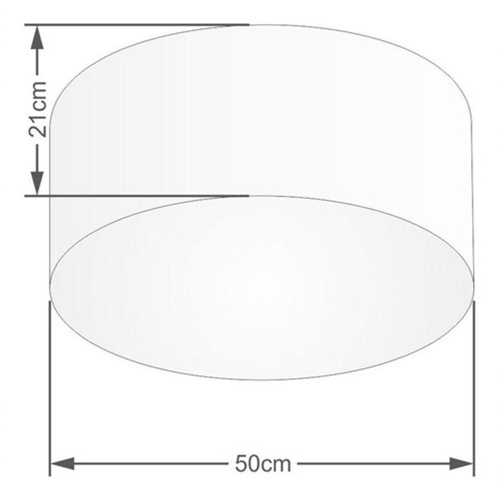Plafon Cilíndrico Vivare Md-3048 Cúpula Em Tecido 50x21cm - Bivolt Rustico-bege 127/220v - 3
