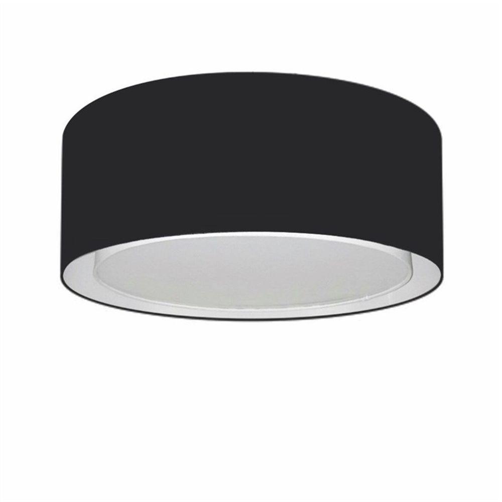 Plafon Cilíndrico Duplo Vivare Md-3036 Cúpula Em Tecido 50x25cm - Bivolt Preto 127/220v - 1