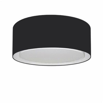 Plafon Cilíndrico Duplo Vivare Md-3036 Cúpula Em Tecido 50x25cm - Bivolt Preto 127/220v