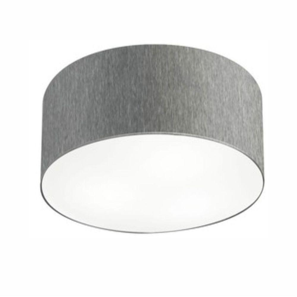 Plafon Cilíndrico Vivare Md-3048 Cúpula Em Tecido 50x21cm - Bivolt Rustico-cinza 127/220v - 1