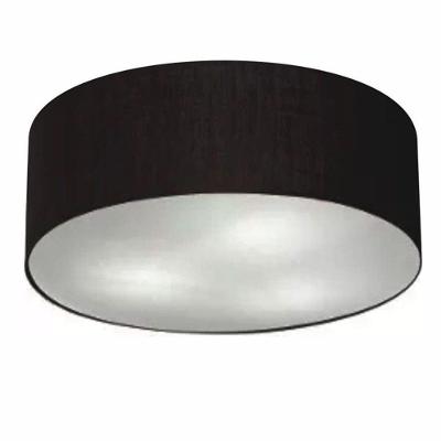 Plafon Cilíndrico Vivare Md-3057 Cúpula Em Tecido 55x15cm - Bivolt Preto 127/220v