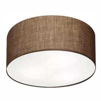 Plafon Cilíndrico Vivare Md-3058 Cúpula Em Tecido 55x25cm - Bivolt Café 127/220v