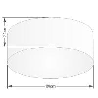 Plafon Cilíndrico Vivare Md-3055 Cúpula Em Tecido 80x21cm - Bivolt Algodão-crú 127/220v - 2