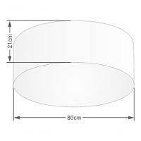 Plafon Cilíndrico Vivare Md-3055 Cúpula Em Tecido 80x21cm - Bivolt Algodão-crú 127/220v - 4