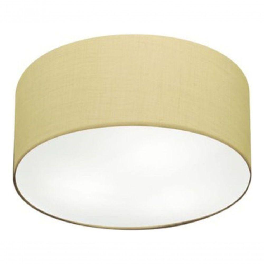 Plafon Cilíndrico Vivare Md-3058 Cúpula Em Tecido 55x25cm - Bivolt Algodão-crú 127/220v - 2