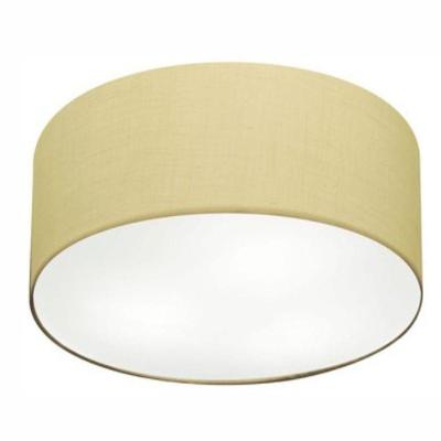 Plafon Cilíndrico Vivare Md-3058 Cúpula Em Tecido 55x25cm - Bivolt Algodão-crú 127/220v