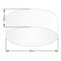 Plafon Cilíndrico Vivare Md-3058 Cúpula Em Tecido 55x25cm - Bivolt Algodão-crú 127/220v - 3