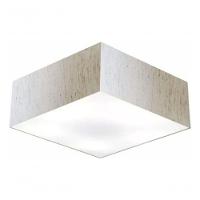 Plafon Quadrado Vivare Md-3056 Cúpula Em Tecido 15/70x70cm - Bivolt Linho Bege 127/220v - 3
