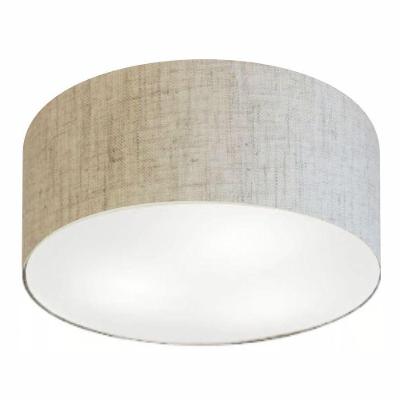 Plafon Cilíndrico Vivare Md-3055 Cúpula Em Tecido 80x21cm - Bivolt Rustico-bege 127/220v