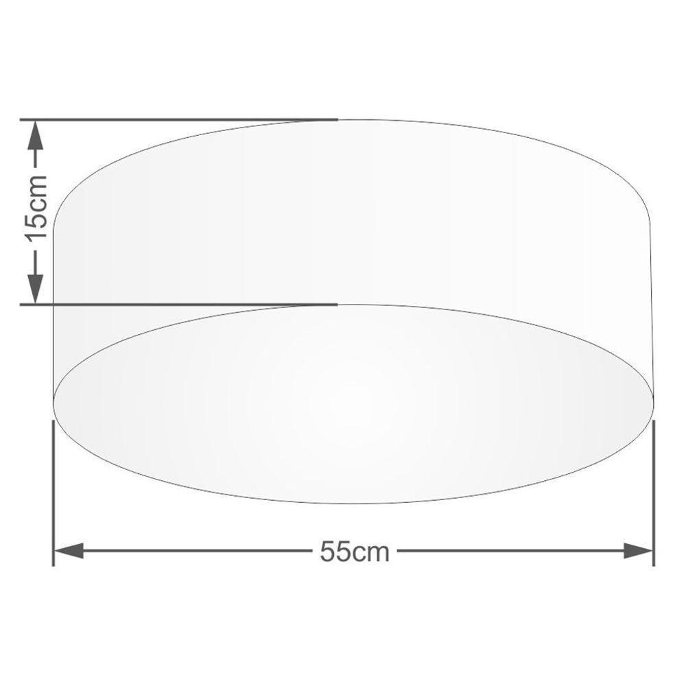 Plafon Cilíndrico Vivare Md-3057 Cúpula Em Tecido 55x15cm - Bivolt Algodão-crú 127/220v - 2