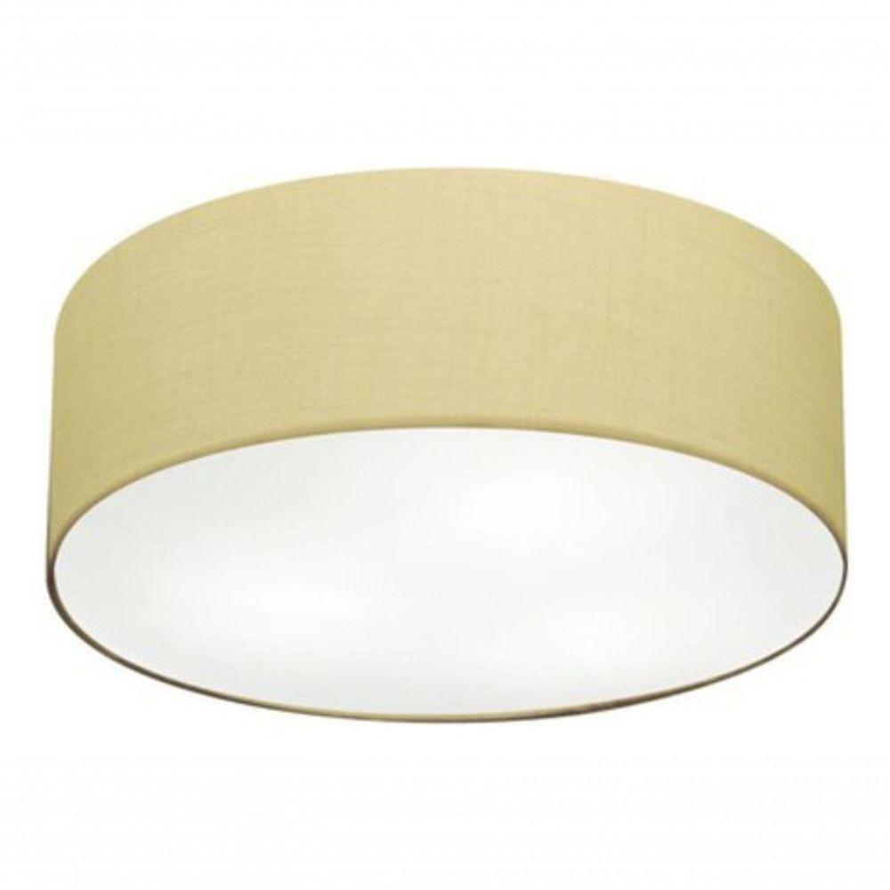 Plafon Cilíndrico Vivare Md-3057 Cúpula Em Tecido 55x15cm - Bivolt Algodão-crú 127/220v - 3