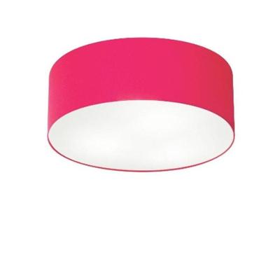 Plafon Cilíndrico Vivare Md-3046 Cúpula Em Tecido 35x12cm - Bivolt Rosa-pink 127/220v