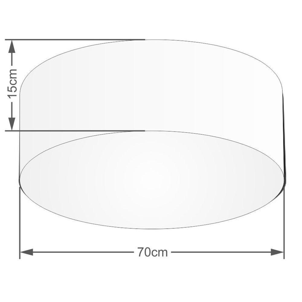 Plafon Cilíndrico Vivare Md-3049 Cúpula Em Tecido 70x15cm - Bivolt Palha 127/220v - 2