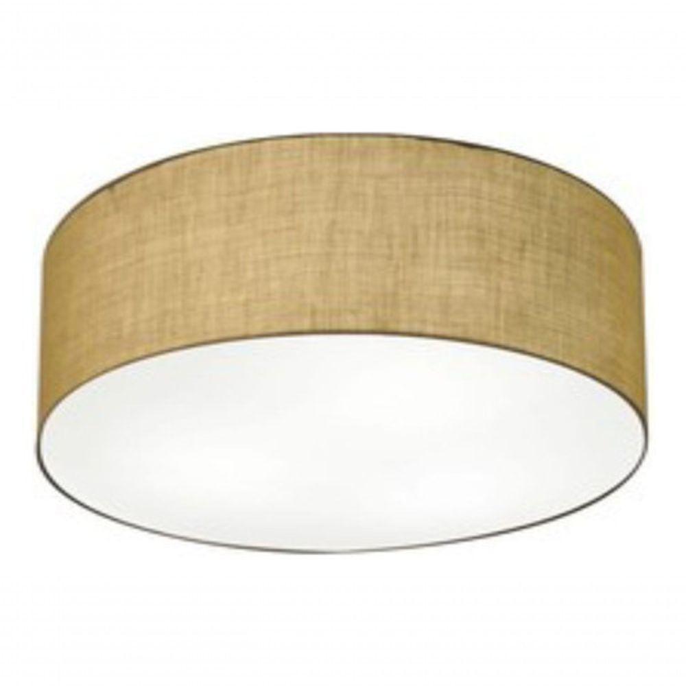 Plafon Cilíndrico Vivare Md-3049 Cúpula Em Tecido 70x15cm - Bivolt Palha 127/220v - 3