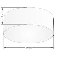 Plafon Cilíndrico Vivare Md-3049 Cúpula Em Tecido 70x15cm - Bivolt Palha 127/220v - 2