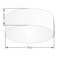 Plafon Cilíndrico Vivare Md-3049 Cúpula Em Tecido 70x15cm - Bivolt Palha 127/220v - 4