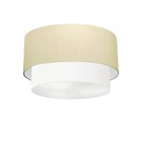 Plafon Duplo Cilíndrico Vivare Md-3045 Cúpula Em Tecido 40x35cm - Bivolt Algodão-crú-branco 127/220v - 1