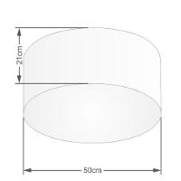 Plafon Cilíndrico Vivare Md-3048 Cúpula Em Tecido 50x21cm - Bivolt Linho Bege 127/220v - 2