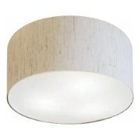 Plafon Cilíndrico Vivare Md-3048 Cúpula Em Tecido 50x21cm - Bivolt Linho Bege 127/220v - 3