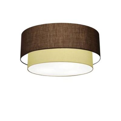 Plafon Duplo Cilíndrico Vivare Md-3062 Cúpula Em Tecido 45x40cm - Bivolt Café-algodão-crú 127/220v