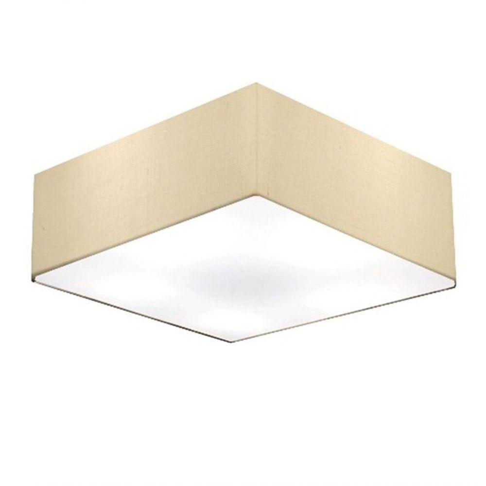 Plafon Quadrado Vivare Md-3059 Cúpula Em Tecido 15/80x80cm - Bivolt Algodão-crú 127/220v - 1